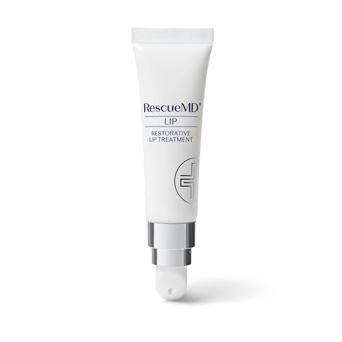 RescueMD Restorative Lip Treatment, Peptide-Powered Rejuvenation + Arnica Repair for Healthy, Hydrated Lips (12mL)