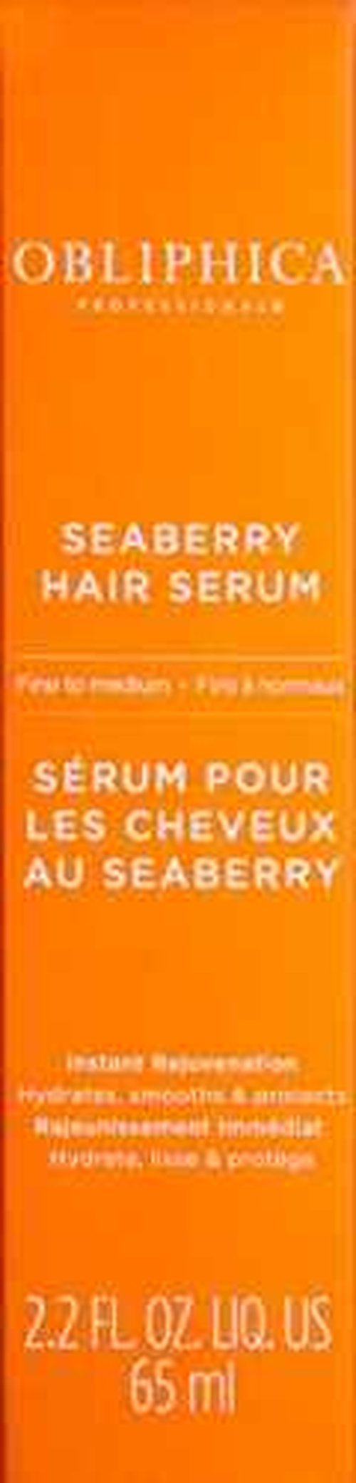 Obliphica Seaberry Leave in Hair Serum for Fine & Medium Hair - Vitamins and Omegas for Frizz Free & Nourished Hair - Hair Serum for Dry Hair and Growth - 2.2 Fl Oz