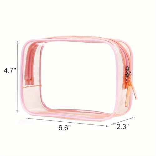 Clear Pouch Small, Makeup Bag, 6.6"x2.3"x4.7" TSA Approved Toiletry Bag, Clear Travel Bags for Toiletries, Cosmetic Bag for Women-9 Pack