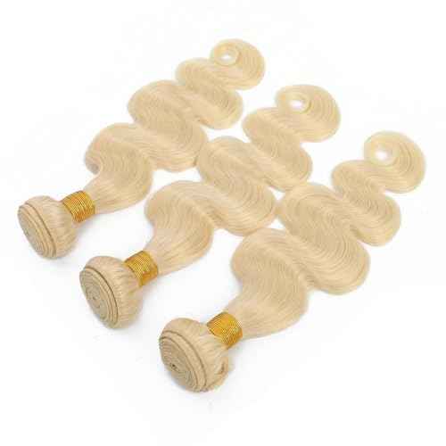 613 Body Wave 3 Bundles Human Hair 22 24 26 Inch, 100% Unprocessed 10A Brazilian Human Hair Bundles, Double Weft Body Wave Bundles, 613 Color Wet and Wavy Hair Extensions