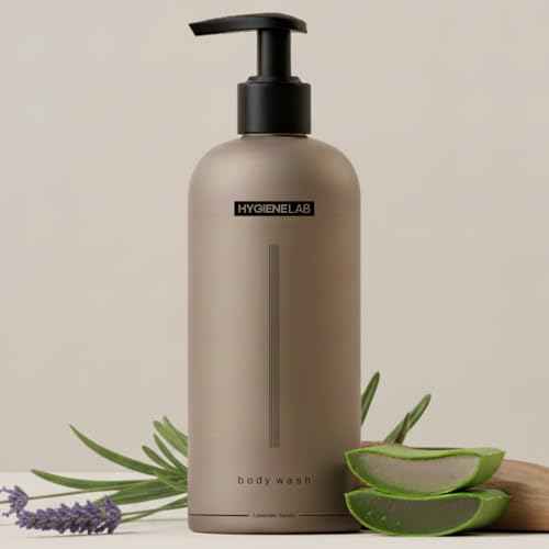HygieneLab Mens Natural Body Wash - Ultra Hydrating, EWG Verified Clean Formula, Lavender Sands Scent, Sulfate-Free, Paraben-Free, Phthalates-Free, Gentle & Effective for Healthy Skin (16.9 oz)