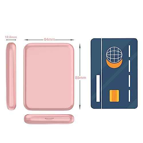 WOBSION Small Mirror with Lights,LED Compact Makeup Mirror,1x/3x Mini Travel Mirror with Magnification,Portable for Purse,Pocket,Gifts for Girls,Rose Gold