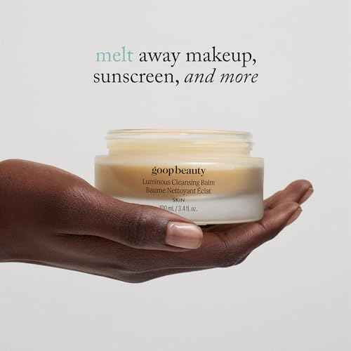 goop Beauty Cleansing Balm | Makeup Remover & Facial Cleanser for Sensitive Skin | Saffron Extract, Vitamin E, & Biofermented Cleansing Microspheres | Removes Dirt, Pollution, & Sunscreen | 3.4 fl oz