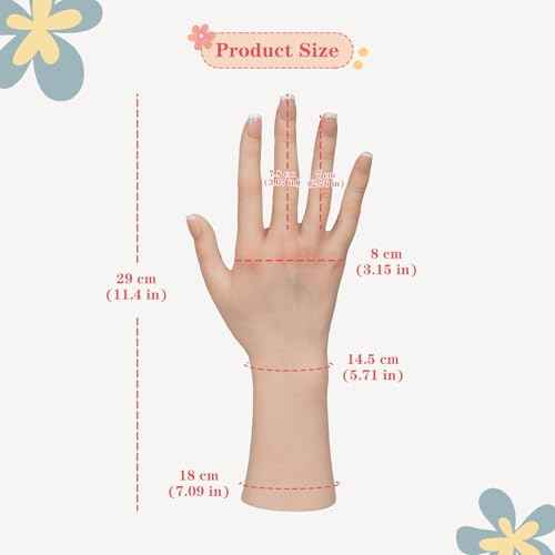Realistic Female Silicone Hand Mannequin Hand Model Fake Hand With Skeleton For Manicurist Reusable Acrylic Nails Display Jewelry Props - White Left Hand