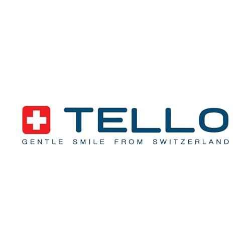 TELLO 3940 Adult Medium Toothbrush for Gentle Cleaning with Ergonomic Handle, Made in Switzerland, Colors Vary, 12-Pack