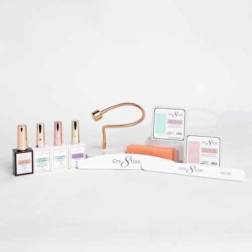 Cre8tion Soft Tips Starter Kit, Complete Gel Soft Tip Extension Set with Lamp, Gels & Tools