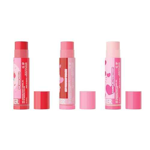 Lip Smacker Heart Tin Lip Balm Trio, Sweet & Fruity Flavors, Moisturizing & Hydrating Lip Care, Sheer Glossy Finish, Fun & Collectible Gift Set for All Ages - Hello Kitty
