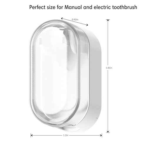 BALUCA 3 PCS Travel Toothbrush Head Covers Caps, Tooth Brush Protector Case Wall Mounted Hanging Rack Organizer for Travel, Camping, Bathroom, School, Business (White)