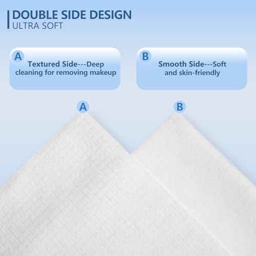 Disposable Face Towels, 12"¡¿12" Extra Large Face Towelettes, Ultra Soft Facial Towels for Sensitive Skin, Makeup Remover Dry Wipes, 110 Count (2 Packs of 55)
