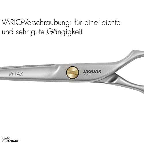 Jaguar Shears Pre Style Relax 6.0 Inch Offset Design Professional Ergonomic Steel Hair Cutting & Trimming Scissors for Salon Stylists, Beauticians, and Barbers