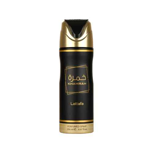 Lattafa Khamrah Perfumed Deo Spray for Unisex, 6.7 Ounce