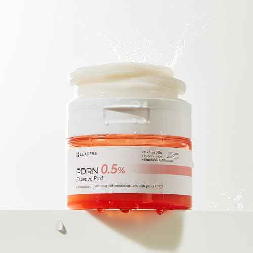 LEADERS PDRN 0.5% Essence Pad ? Firming & Moisturizing Face Pads for Sensitive Skin ? Anti-Aging, Help Skin Elasticity, Hydrating & Soothing Daily Skincare with Skin Barrier Support 135 ml - 70 Pads