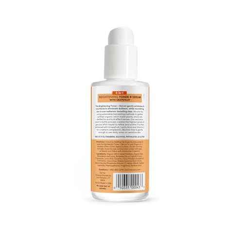 Dickinson's Original Witch Hazel Brightening Toner + Serum with Grapefruit | 100% Natural Distilled Witch Hazel | Alcohol-Free | Gently Exfoliates & Tones Skin | Refines Pores| 4 Fl Oz