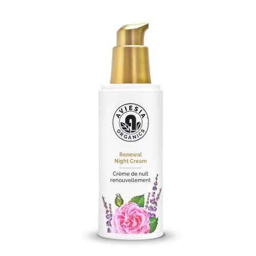 Aviesia Organics Renewal Night Cream - USDA Certified- NO Alcohol. NO Parabens. NO Artificial Fragrance. Deep Moisturizer for Hydrating.Repairing.Replumping .Perfect for dry skin (60ML)