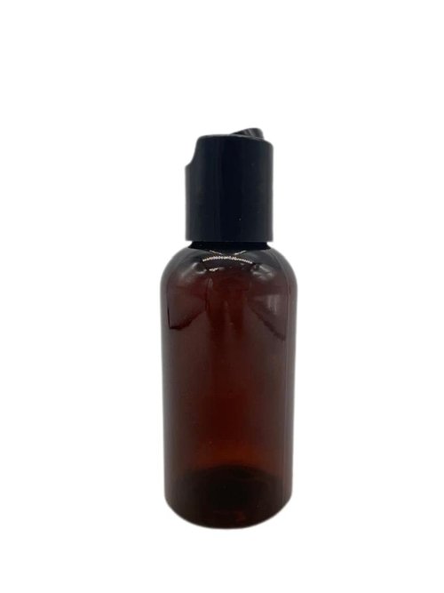 Natural Farms 6 Pack - 2 oz – Empty Squeeze Plastic Bottle - Amber Boston with Black Flip Top Disc cap - for Essential Oils, Perfumes, Cleaning Products