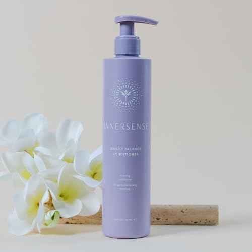 INNERSENSE Organic Beauty - Bright Balance Purple Toning Conditioner | Coconut + Pumpkin Seed Oil to Nourish + Moisturize Light + Gray Hair | Non-Toxic, Cruelty-Free | Paraben Free (32 fl oz | 946 ml)
