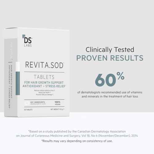 DS Labs Revita.SOD Hair Support Tablets - Daily Hair Wellness Supplement with Superoxide Dismutase, Zinc & Ashwagandha, For Men & Women, 30 Tablets