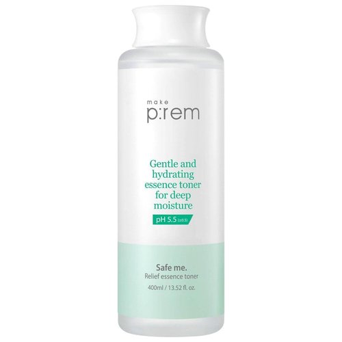 Make P:REM Safe Me. Relief Essence Toner, Quick and Deep Hydrating Face Toner, All Skin Types, 24-Hour Moisturizing, EVE Vegan, Korean Skin Care (13.52 fl oz, 400ml)