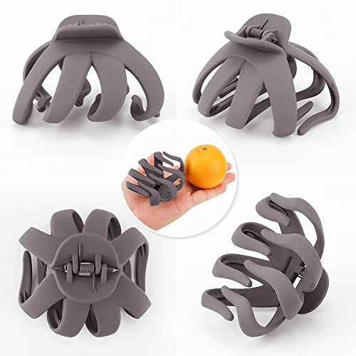 Hair Clips Claw Clips for Thick Hair 5Pcs Large Hair Clips 3.15'' Big Octopus Hair Clip Long Thick Medium Hair Neutral Jumbo Jaw Clips Hair Accessories for Women Girls