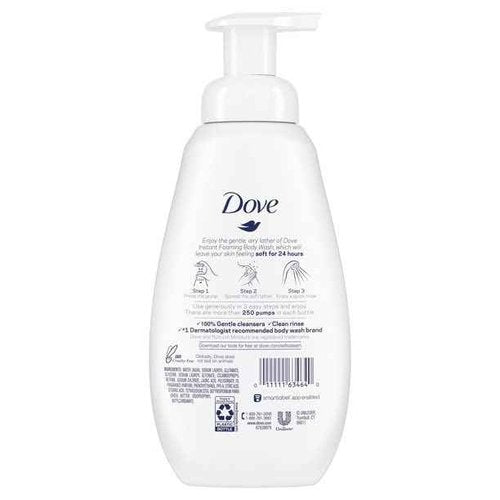 Dove Shower Foam - Foaming Body Wash - Shea Butter With Warm Vanilla - Net Wt. 13.5 FL OZ (400 mL) Per Bottle - Pack of 2 Bottles