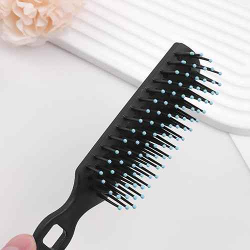 200 Pcs Hair Brush and Comb Set in Bulk for Homeless Individually Wrapped, Bulk Comb Brush Hairbrush for Women Kids Hotel Homeless Charity (Black)