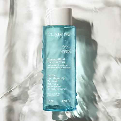 Clarins Gentle Eye Make-Up Remover | Removes Light To Medium Eye Make-Up | Cleanses, Soothes and Softens | Conditions Lashes | Oil-Free | Ophthalmologist Tested | All Skin Types | 4.2 Fluid Ounces