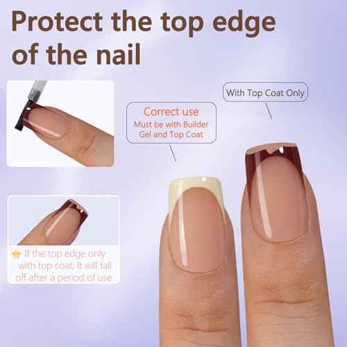 Misssix French Tip Press On Nails, 160Pcs French Gel Nail Tips, Short Square Soft Gel Fake Nails, X-BASIC Tips Starter Kit for Nail Art DIY 16 Sizes