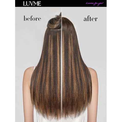 LUVME Straight Seamless 14inch 110g 7Pcs Clip in Hair Extensions Full Max Remy Human Hair Extensions, Highlight Color 100% Real Soft