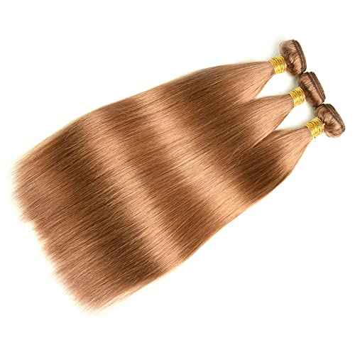 #30 Brown Bundles Human Hair Straight Bundles 22 24 26 Inch Light Brown Straight Bundle Human Hair Extensions Unprocessed Virgin Remy Hair 3 Bundle 50 Gram Per Bundle