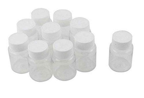 12 PCS 100 ML 3.3 OZ Plastic Clear Bottles Empty Container with White Screw Cap Solid Powder Case Refillable Storage Holder Sample Jar for Dispense Different Items