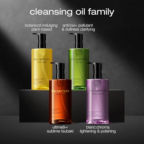 shu uemura Botanicoil Indulging Cleansing Oil, Makeup Remover and Facial Cleanser Infused with Plant Extracts, Suitable for Sensitive Skin