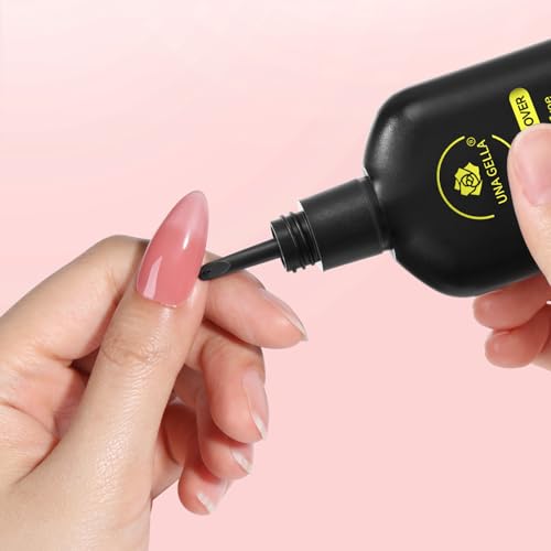 UNA GELLA Inbuilt Crowbar Press On Nail Glue Remover 30ML Acetone-Free Gentle Soak Off Gel Nail Glue Polish Remover for Nail Tip Adhesive Glue Easily Home DIY Not for U V Cured Gel