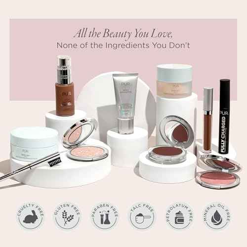 P?R Minerals Multitasking Essentials Kit - Makeup Gift Set Includes 4-in-1 Correcting Primer, Fully Charged Mascara, 4-in-1 Pressed Mineral Powder & 1 Chisel Brush