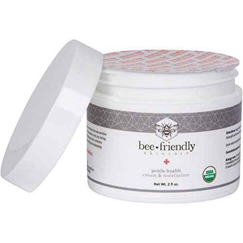 BeeFriendly Organic Penile Health Creme, USDA Certified Cream, Natural Moisturizer Aids With Dry, Chafed, Itchy, Irritated & Sensitive Male Skin 2 oz