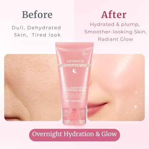 Korean Collagen Night Wrapping Mask - Overnight Peel Off Facial Mask for Face - Hydrating Sleeping Mask Skincare - Anti-Aging Glass Skin Elasticity Treatment - Women