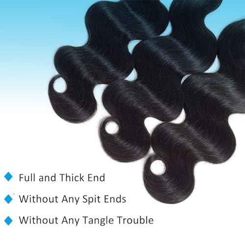 12A Human Hair Bundles Body Wave 3 Bundles Human Hair 16 18 20Inch Unprocessed Brazilian Virgin Hair Bundles Deals Quick Weave Hair Extension