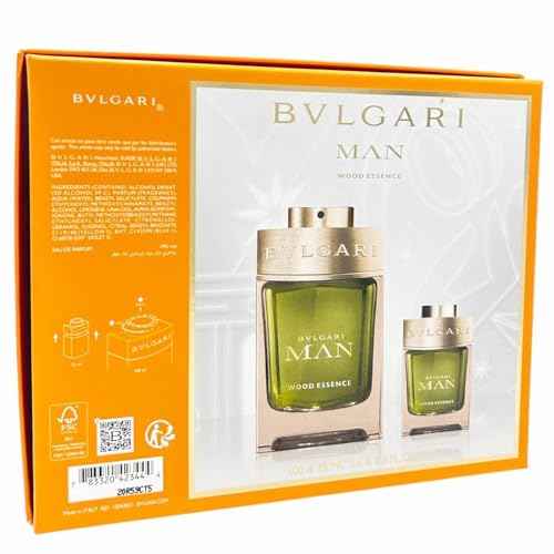 Bvlgari Bulgari Man Gift Box for Men Wood Essence Perfume Eau De Parfum Spray 100 ml and Perfume Travel Spray Eau De Parfum 15 ml