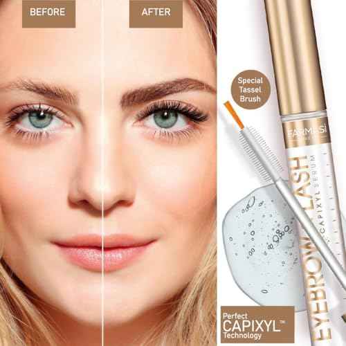 FARMASi Eyebrow and Lash Serum, Advanced Eyelash Serum to Boost Fuller Thicker, Longer, Healthier, Stronger Lashes & Brows, Nourishing Effect on Brow and Lash Roots, 0.4 fl. oz. / 12 ml (Pack of 1)