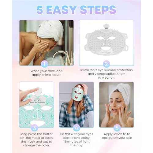 Red Light Therapy Mask for Face, 7 Colors LED Face Mask Light Therapy At Home, Led Face Mask Light Therapy, Green