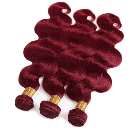 Red Bundles 99J Body Wave Human Hair Bundle Brazilian Unprocessed Virgin Hair 99J Burgundy 3 Bundles 18 20 22 Inch Wine Red Body Wave Bundle Hair Extensions