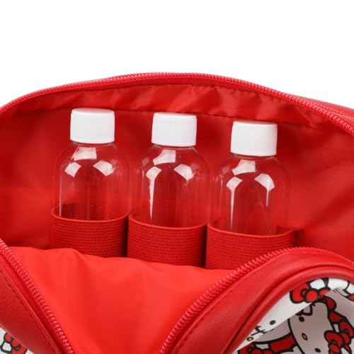Bioworld Hello Kitty Character Face All-Over Print 9" Dual Compartment Toiletry Kit