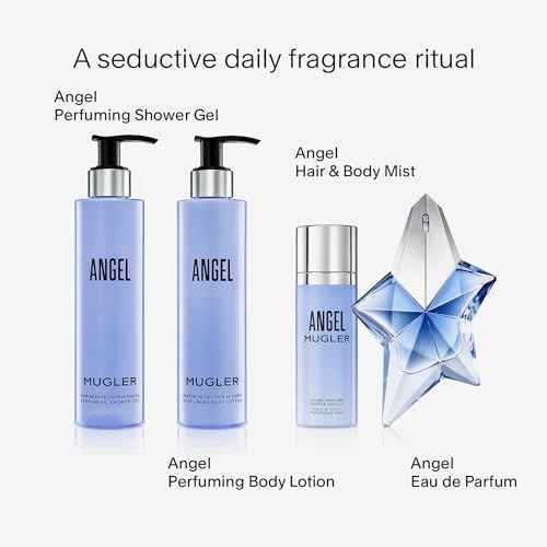 Mugler Angel - Shower Gel - Floral & Woody Womens Scented Body Wash - With Peony, Praline, and Wood Accord- 6.7 Fl Oz