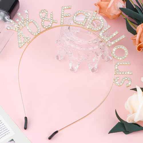 Birthday Headbands for Women Gold Birthday Crown and Tiara Gift Sweet 16 21st Dirty 30 40th 50th 60th Birthday Decoration