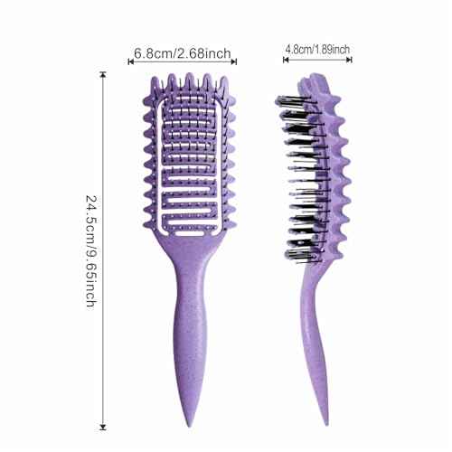 Curl Defining Brush, Vented Curly Hair Brush Defining for Shaping and Defining Curly Hair for Women and Men (Purple)