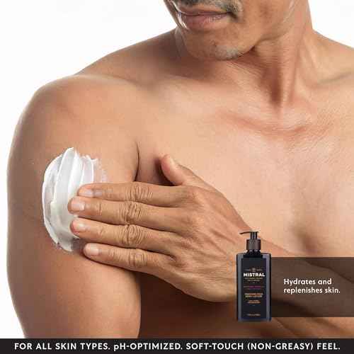 Mistral Bourbon Vanilla Body Lotion for Men | Moisture-Rich Body Cream | Fast-Absorbing Men¡¯s Lotion with Shea Oil & Squalane | Natural & Paraben-Free | Masculine Scent ? 13.5 fl oz