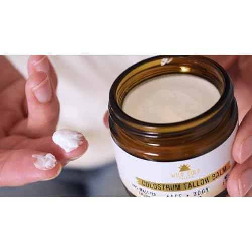 100% Grass Fed Tallow Balm with First Colostrum, Rose Oil & Emu Oil - Handmade in USA Whipped Beef Tallow for Face and Body, Beef Tallow for Skin Tallow Moisturizer (Mountain Rose) Scent