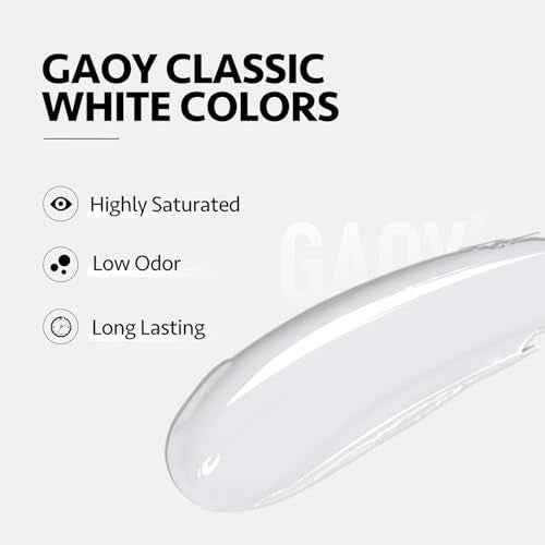 GAOY Gel Top Coat, Base Coat and White Gel Polish Set, 3 Pcs 16ml Clear Glossy No Wipe Combination and Color for UV Light Cure