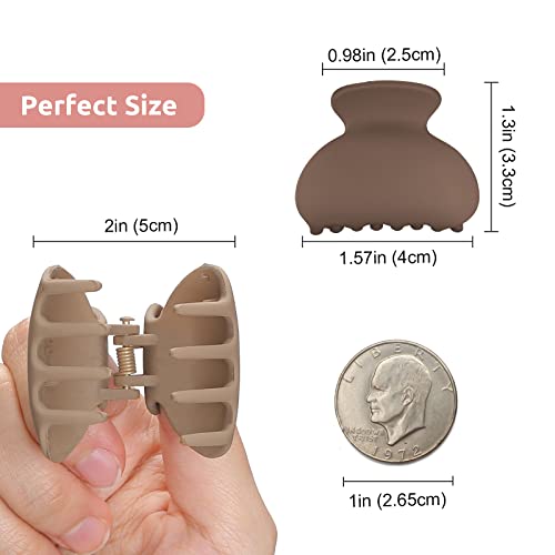 12 Pack Small Hair Claw Clips for Women Thin Fine Short Hair, 1.5 Inch Lolalet Cute Medium Size Jaw Clips Acrylic No Slip Hair Clamps Mini Banana Clips for Girls Kids -Style C