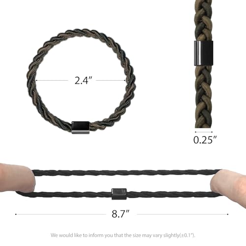 Braided Mens Hair Ties For Men 5 pcs(XL) - For Buns Curly Thick Dense Hair Elastic Hair Ties For Guys | No damage Crease Breakage Man Bun Hair Tie Men with Long Hair | Perfect hairtie(Camo)