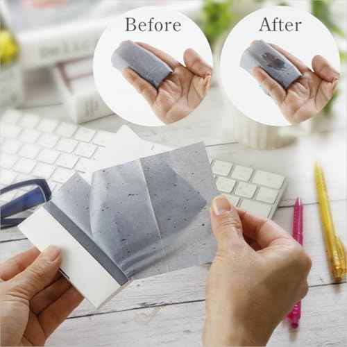 Oil Blotting Paper 100 Sheets,pack of 1 ? Natural Black Charcoal Facial Tissues with Premium Washi Japanese Paper, Portable Easy Dispensing, Made in Japan, Skin-Care & Makeup Essential